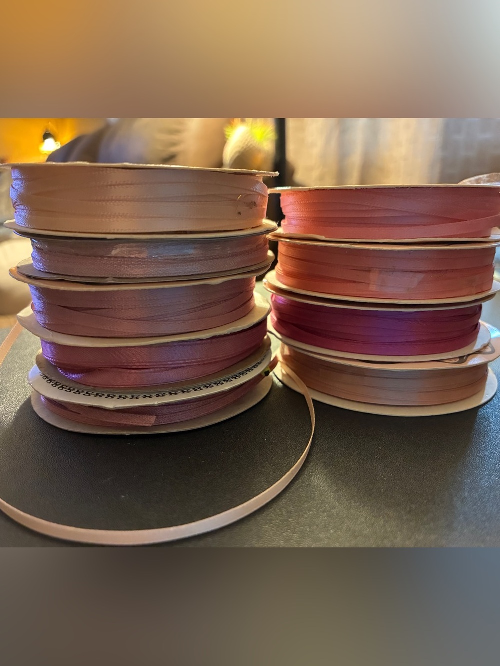 Decorative Satin Ribbon Bundle in Blush and Rose Tones